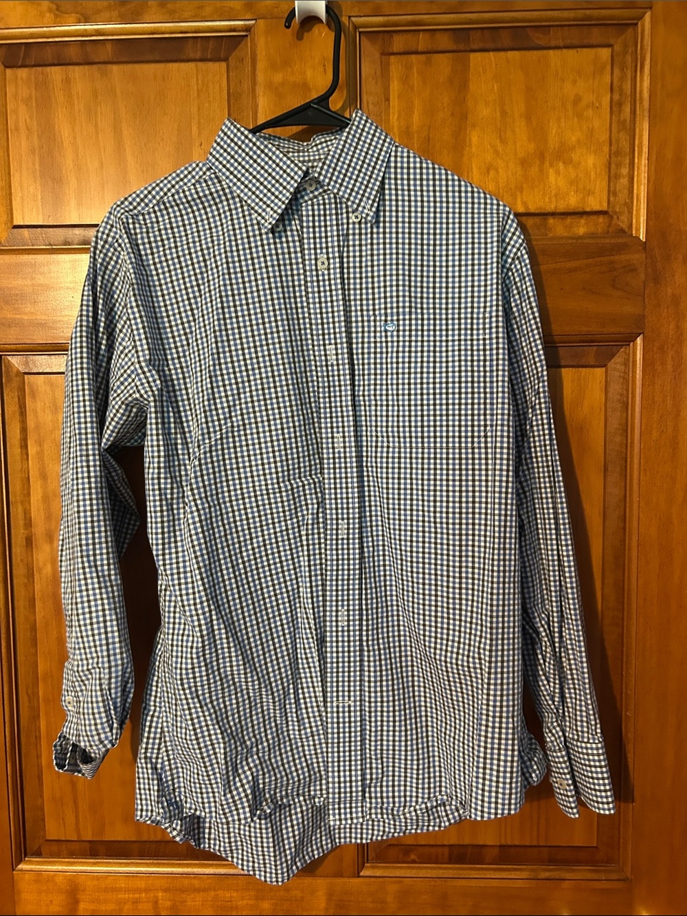 Southern Tide Blue and White Gingham Button-Down Shirt